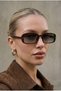 Women's Velvet Petal Sunglasses Uv400 Brown - Green