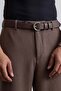 Men's Smart Casual Thin Metal Buckle Belt Brown - 2