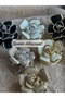 Luxury Brand Fashion Camellia Flower Beige Milk Coffee Gold Gold-Rimmed Clasp Clasp Large Size - 4