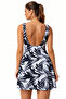 Women's Patterned Dress Swimsuit with Shorts - 3