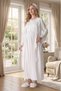 New Season Ecru Maternity Jacquard Summer Full Length Shawl Collar Design Buttoned Dressing Gown Nightgown Set - 3