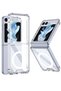 Clear Magnetic Case for Samsung Galaxy Z Flip 5 – Slim Shockproof Cover with MagSafe & Wireless Char