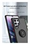 Galaxy S22 Ultra , Clear Crystal Armor Defender Design Hybrid Protective Case Cover Ring Holder Kick - 6