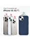Dark Blue 5-in-1 iPhone 15 Case – Magnetic, MagSafe-Compatible, Slim Silicone Design with 2x Screen - 2