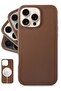 Classic European Leather Phone Case for iPhone 16 Pro Max – Dark Saddle Brown, Smoothens & Softens O