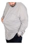 Large Size Men's Linen Pocket Shirt 20386 Gray - 2