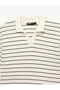 Regular Fit Short Sleeve Cotton Striped Polo Collar T-Shirt - 3