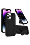 Case for iPhone 15 Pro Max Cover Black Magnetic Car Mount Kickstand & Holder, Premium Silicone Verti
