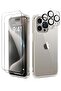 iPhone 15 Pro Clear Case Bundle - [5-Piece Set] with 2 Screen Protectors, 2 Camera Lens Protectors,