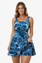 Women's Patterned Dress Swimsuit with Shorts - 2