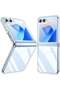 Samsung Galaxy Z Flip 6 Slim Clear Case with Metal Chain – Anti-Yellowing TPU Cover for Z Flip 6 5G