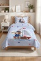 Cute Sailor Bear Marine Baby Pique Set-Ocean Nordic Blue Red Bedspread - 7