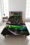 Sports Car City Night Young Pike Team-Speed Passion Modern Decor Black Green Quilted Bedspread - 4