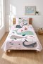 Submarine Whale Ocean Themed Children's Single Pike Set - Mint White Decorative Coverlet - 7