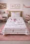 Ballerina Heart Striped Girls' Teen Pique Set-Romantic Dance Modern Powder Decorative Bedspread - 4
