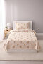 Rabbit Patterned Cute Children's Pique Set - Fairy Tale Themed Nordic Powder Ecru Quilted Bedspread - 6