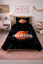 Planet Star Galaxy Space Kids Pique Set-Futuristic Cosmic Modern Orange Quilted Bedspread - 2