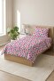 Daisy Floral Joyful Children's Pique Set - Romantic Spring Themed Nordic Pink Lilac Bedspread - 5