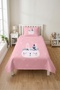 Cute Rabbit and Heart Baby Pique Set - Fairy Tale Themed Nordic Powder Coral Decorative Bedspread - 4