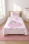 Sleeping Bear and Star Baby Pique Set - Dream Themed Nordic Pink Gray Quilted Bedspread - 5