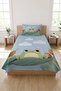 Cute Frog Cloudy Single Pique Set-Fairy Tale Nordic Mint Green Quilted Bedspread - 3