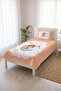 Princess Moon Star Polka Dot Baby Pique Set - Fairytale Nordic Salmon Ecru Decorative Bedspread - 5