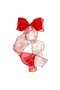 Official Festival Red and White with Star and Moon Design April 23 Show Organza Decorated Bow Girl's Clip-On Buckle
