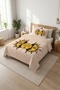 Sun Moon Star Patterned Baby Pique Set-Sky Astro Bohemian Cream Mustard Decorative Bedspread - 5