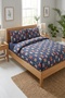 New Year's Animal Figure Navy Blue Youth Pike Set-Winter Tale Modern Orange Gray Decorative Bedspread - 5
