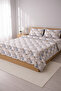 Cute Animal Figured Youth Pique Set - Nature Themed Nordic Beige Blue Decorative Bedspread - 6