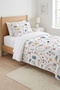 Car and City Road Children's Single Pique Set - Traffic Themed Mint Salmon Quilted Bedspread