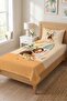 Tropical Surfer Girl Patterned Baby Pique Set - Bohemian Island Themed Mustard Mint Decorative Bedspread - 6