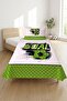 Soccer Ball Mesh Pattern Kids Pique Set-Sports Themed Modern Green Black Quilted Bedspread - 2