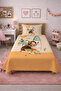 Tropical Surfer Girl Patterned Baby Pique Set - Bohemian Island Themed Mustard Mint Decorative Bedspread - 3
