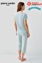 Women's Large Size Modal Cotton Comfortable Fit Striped Capri Short Sleeve Pajama Set - 4