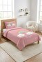 Rainbow Cloud Pink Teenage Pique Set-Romantic Fairytale Modern Powder Ecru Quilted Bedspread - 7