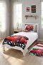 Race Car Checkered Kids Pique Set-Adventure Speed Themed Modern Red White Quilted Bedspread - 7