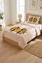Sun Moon Star Patterned Baby Pique Set-Sky Astro Bohemian Cream Mustard Decorative Bedspread - 7