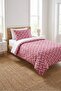Floral Pink Youth Single Pique Set-Romantic Spring Bohemian Coral Navy Blue Quilted Bedspread - 2