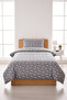 Floral Daisy Patterned Single Pique Set-Fairy Tale Romantic Nordic Gray Powder Bedspread - 7