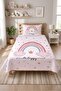 Rainbow Star Cloud Crowned Children's Pique Set - Fairytale Nordic Powder Mint Decorative Bedspread - 3