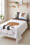 طقم بيكيه فردي للأطفال بنمط دب لطيف - غطاء سرير مبطن من الأنتراسيت بتصميم إسكندنافي - 6