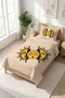 Sun Moon Star Patterned Baby Pique Set-Sky Astro Bohemian Cream Mustard Decorative Bedspread - 3