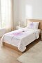 Ballerina Star Pastel Children's Single Pique Set-Princess Modern Pink Lilac Decorative Bedspread - 6