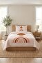 Rainbow Geometric Pastel Teen Pique Set-Minimal Abstract Scandinavian Powder Quilted Bedspread - 3