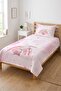 Rabbit Rainbow Cloud Pattern Single Pique Set - Fairy Tale Nordic Powder Ecru Quilted Bedspread - 5