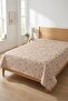Floral Patterned Beige Children's Pique Set-Nostalgic Garden Country Lilac Mink Quilted Bedspread - 5