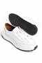 Genuine Leather Men's Casual Shoes White Elastic Laces Side Printed Nylon Sole - 3