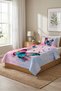 Butterfly Colorful Children's Baby Pique Set - Fairy Tale Themed Modern Pink Turquoise Decorative Bedspread - 3