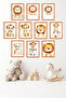 10-Piece Frame-Looking Cute Lion, Safari Themed, Nursery Painting Set 15X20 cm Mdf Uv Printing